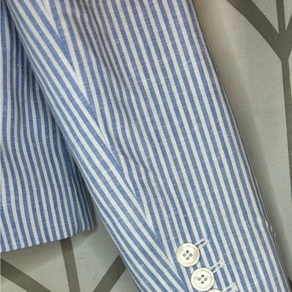 NWT Talbots Women's Blue and White Striped Blazer - Picture 5 of 7